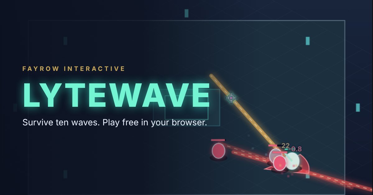 Lytewave gameplay: an isometric arena with the player surrounded by enemies